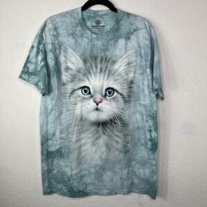The Mountain Tie Dye Kitten Print Tee Size L, Casual, College, School, Summer